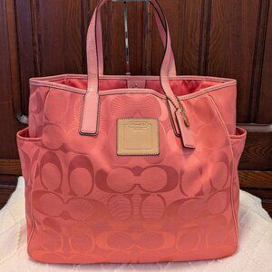 Coach Signature Pink large bag F22690